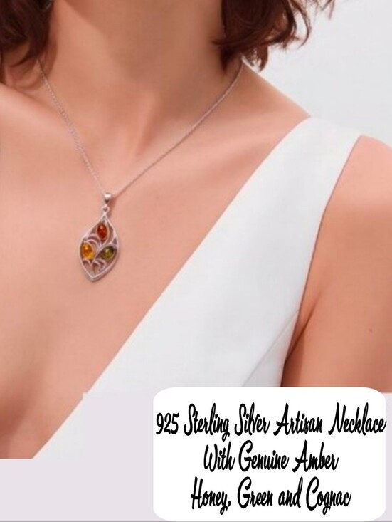 Artisan Jewelry - STERLING SILVER KL AMBER 20 INCH NECKLACE 1MM WIDTH CABLE CHAIN 3.2G #GF111